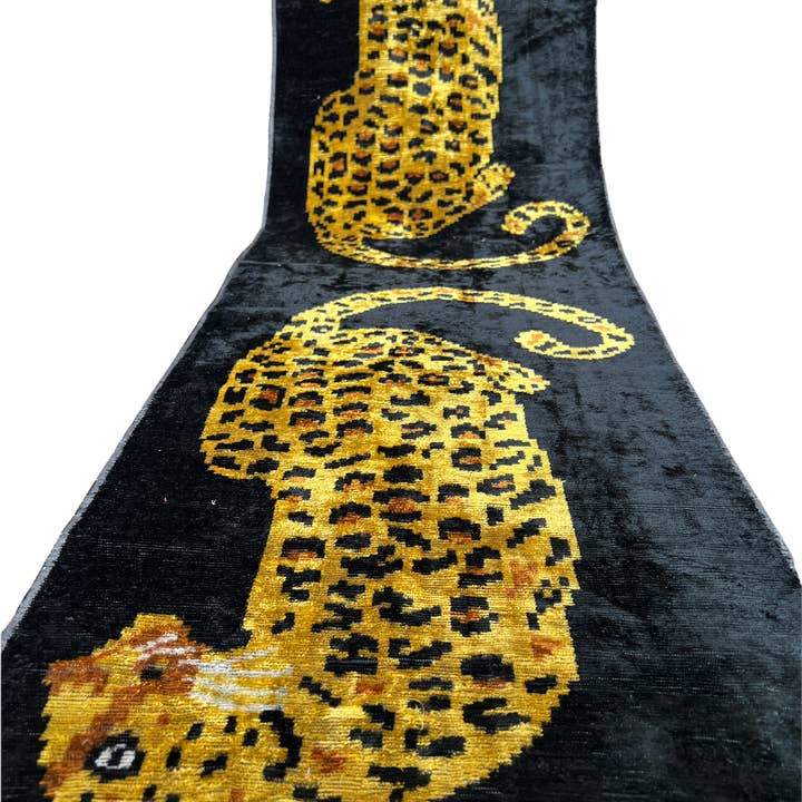 tecido ikat animal, tecido de veludo leopardo, tecido abajur por atacado de Ikat Atelier