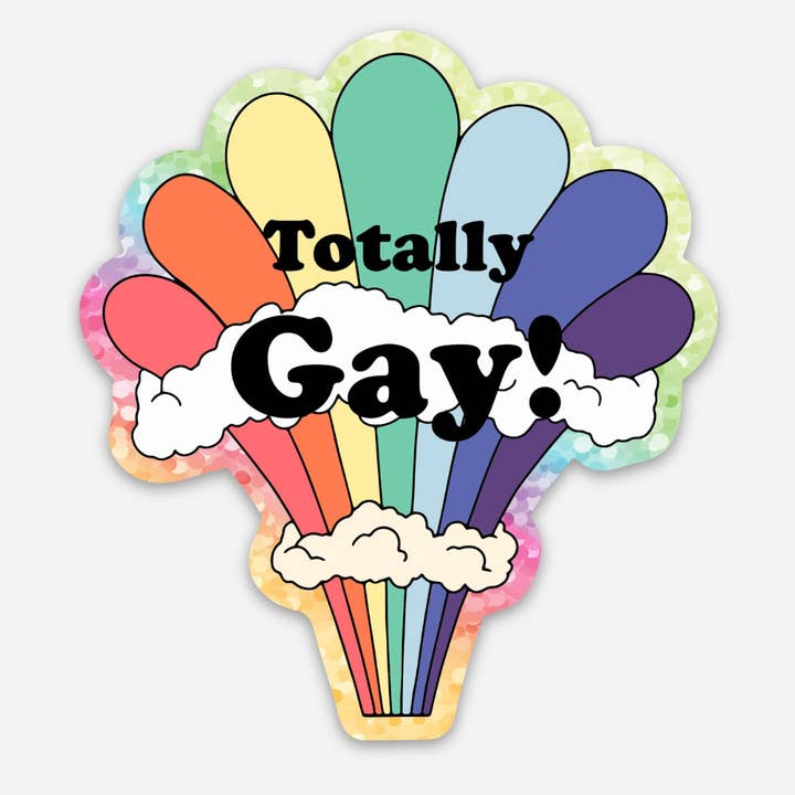 The Coin Laundry - Vente Autocollant - Autocollant à paillettes totalement gay - Autocollant arc-en-ciel amusant1