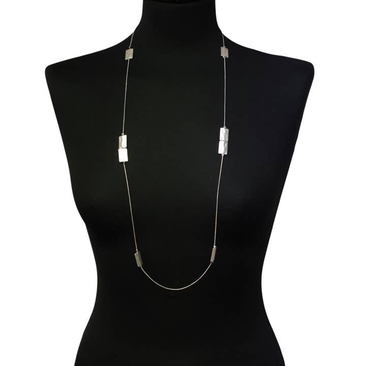 Collana a Blocchi Misti a Cascata NK182SM per la vendita all'ingrosso da parte di Jess & Lou