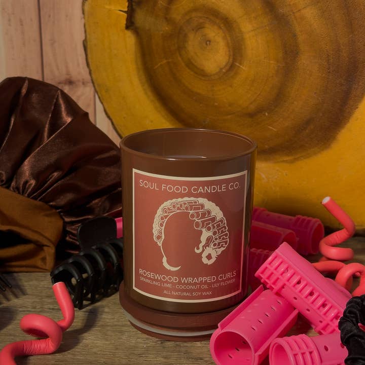Soul Food Candle Co. - Wholesale Jar/Filled Candle - Rosewood Wrapped Curls (Copy)1