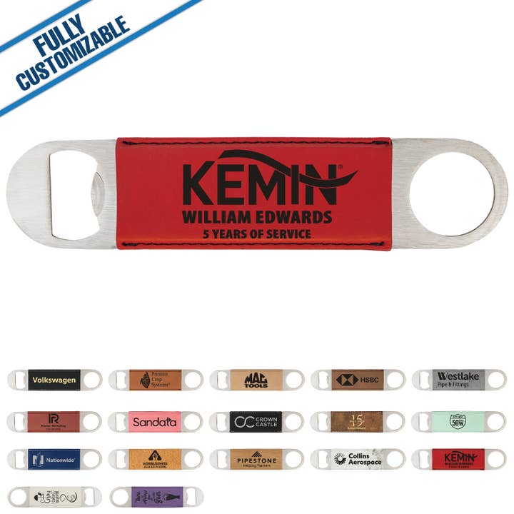 GiftWorksPlus - Wholesale Bottle/Wine Opener - Engraved Leatherette Grip Bottle Opener - Fully Customizable17