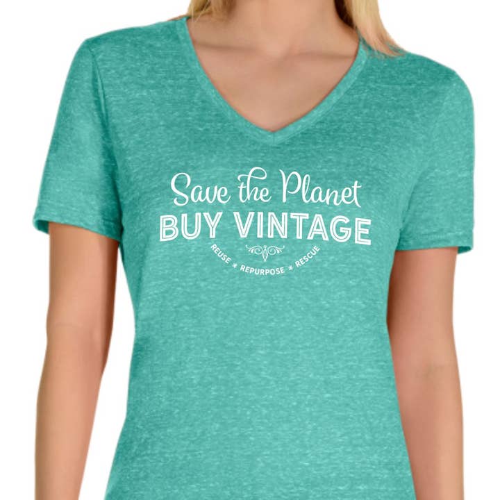 MINT Save Planet Buy Vintage V-Neck CLOSEOUT for wholesale on Faire
