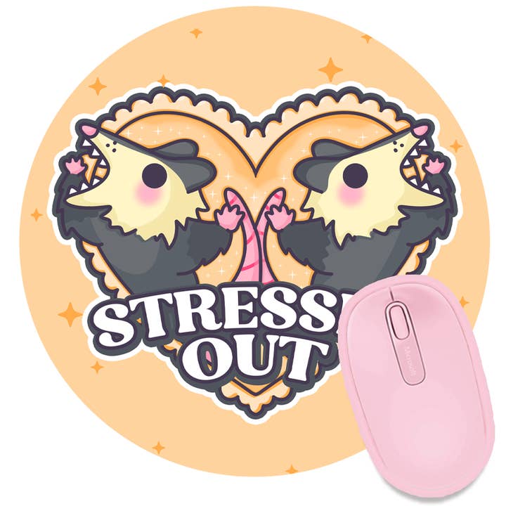 Stressed Out Possum Mousepad for wholesale by Lil Charmery