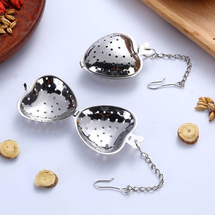 Sostraw & SmartThings - Wholesale Tea Strainer/Infuser - Tea Infuser - Heart Shape - Hanging - 4 colors3