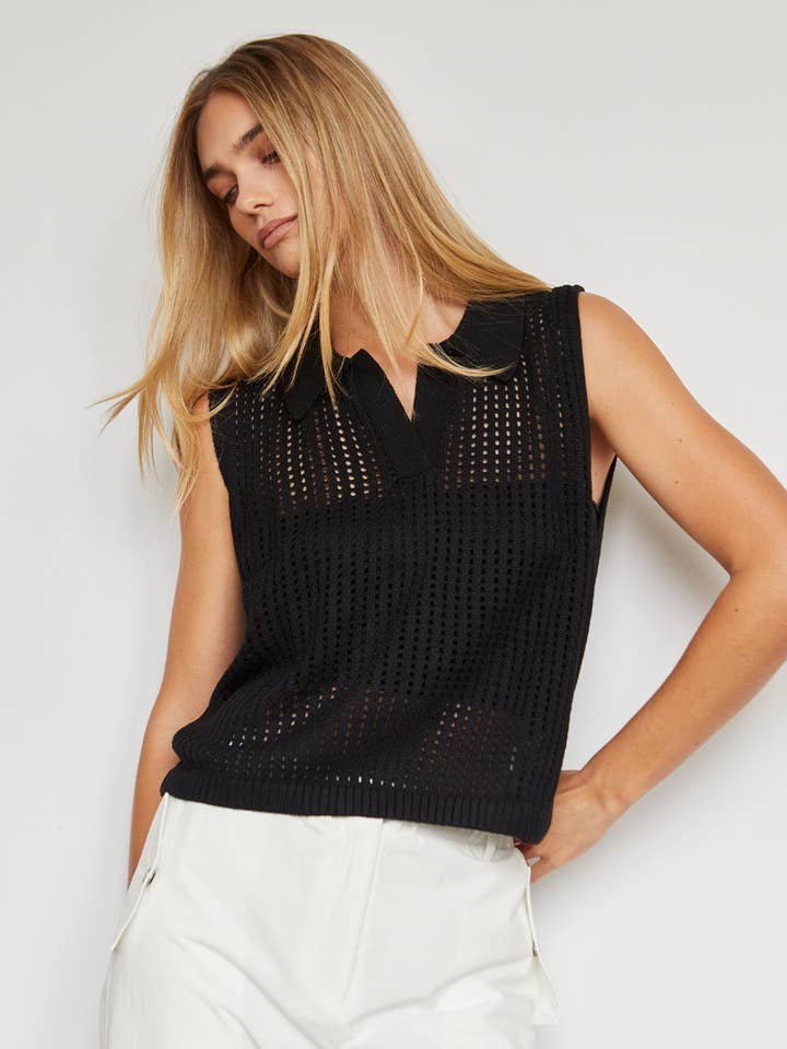 CT8552 - Kennedy Collared Sweater Vest Top for wholesale by Crescent