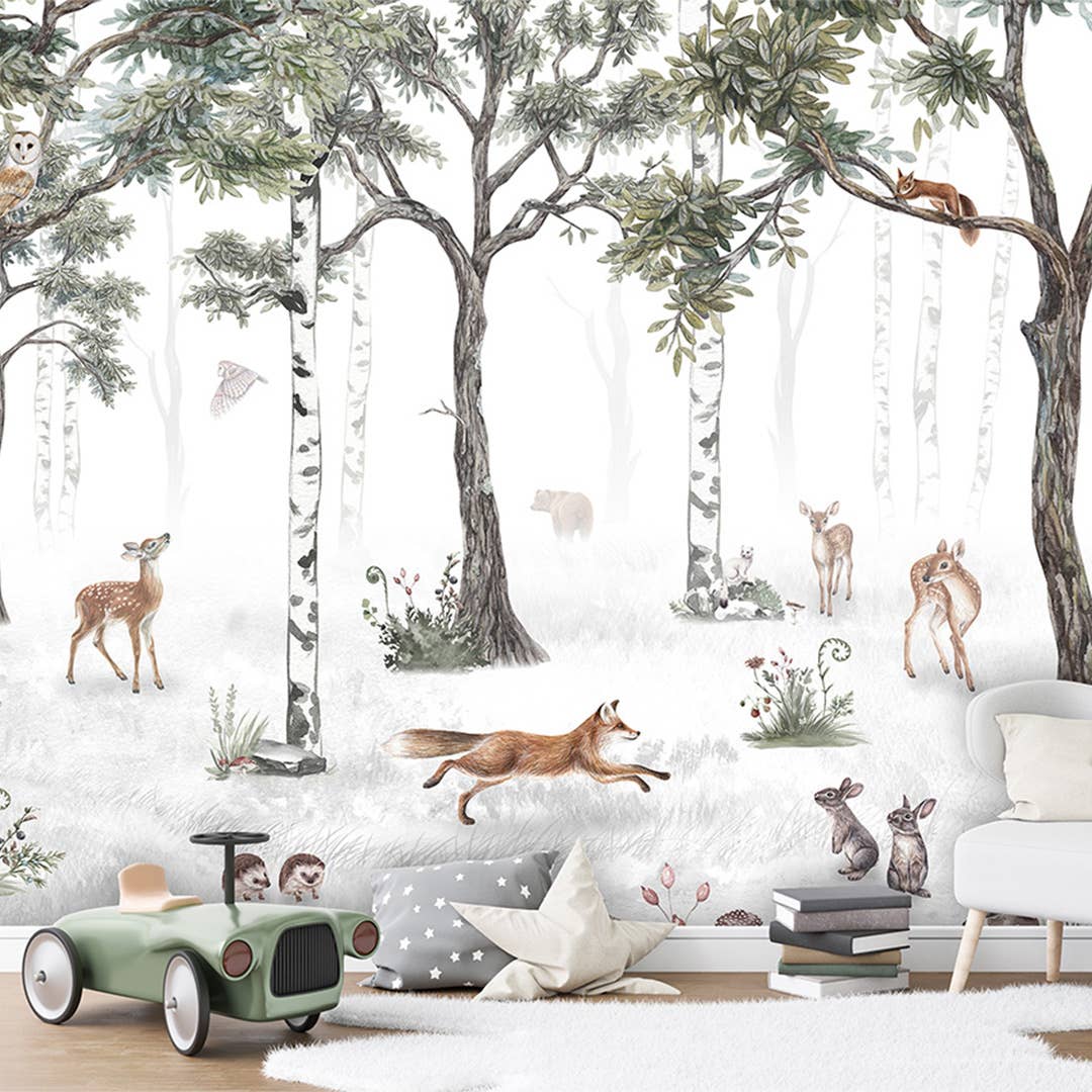 Tempaper & Co ® - Wholesale Wallpaper - Woodland Adventure Peel and Stick Wall Mural, 8' x 13'7