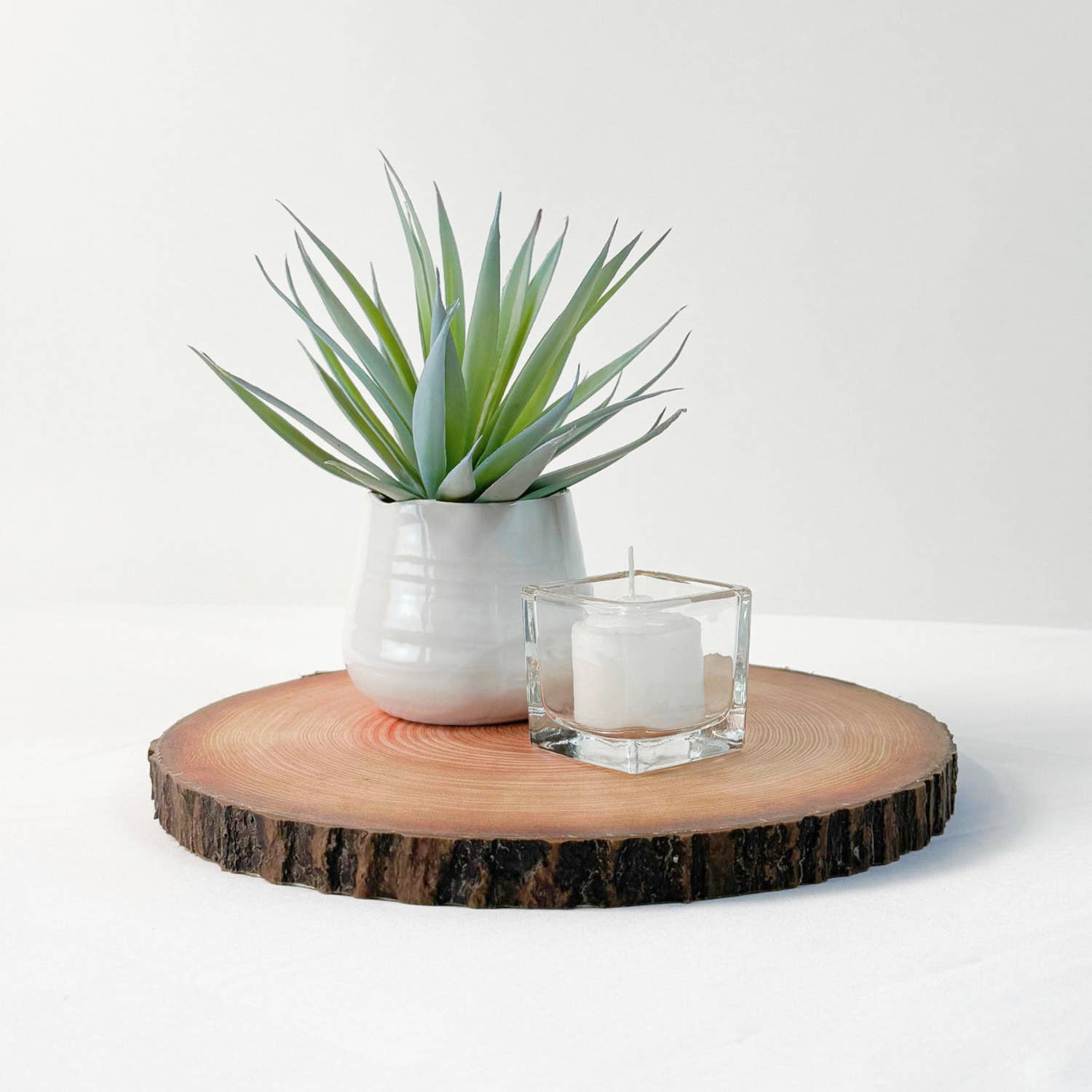 Jacobson - Wholesale Decorative Tabletop Object - 10"D Wood Charger - Faux Log Slice