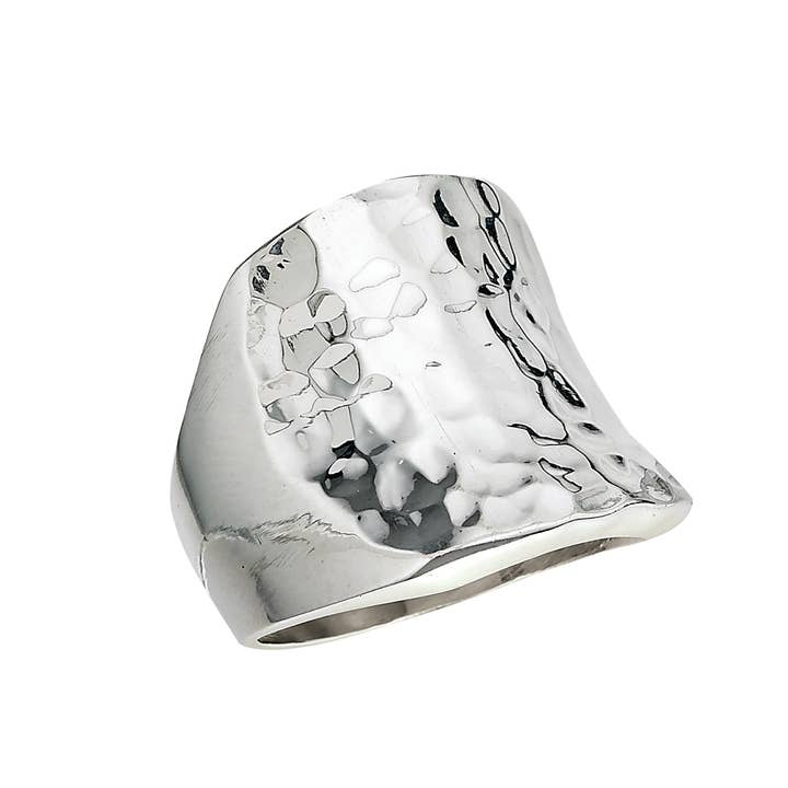 Anel Martelado Côncavo Clássico - Design Grande 3/4" por atacado de Plata