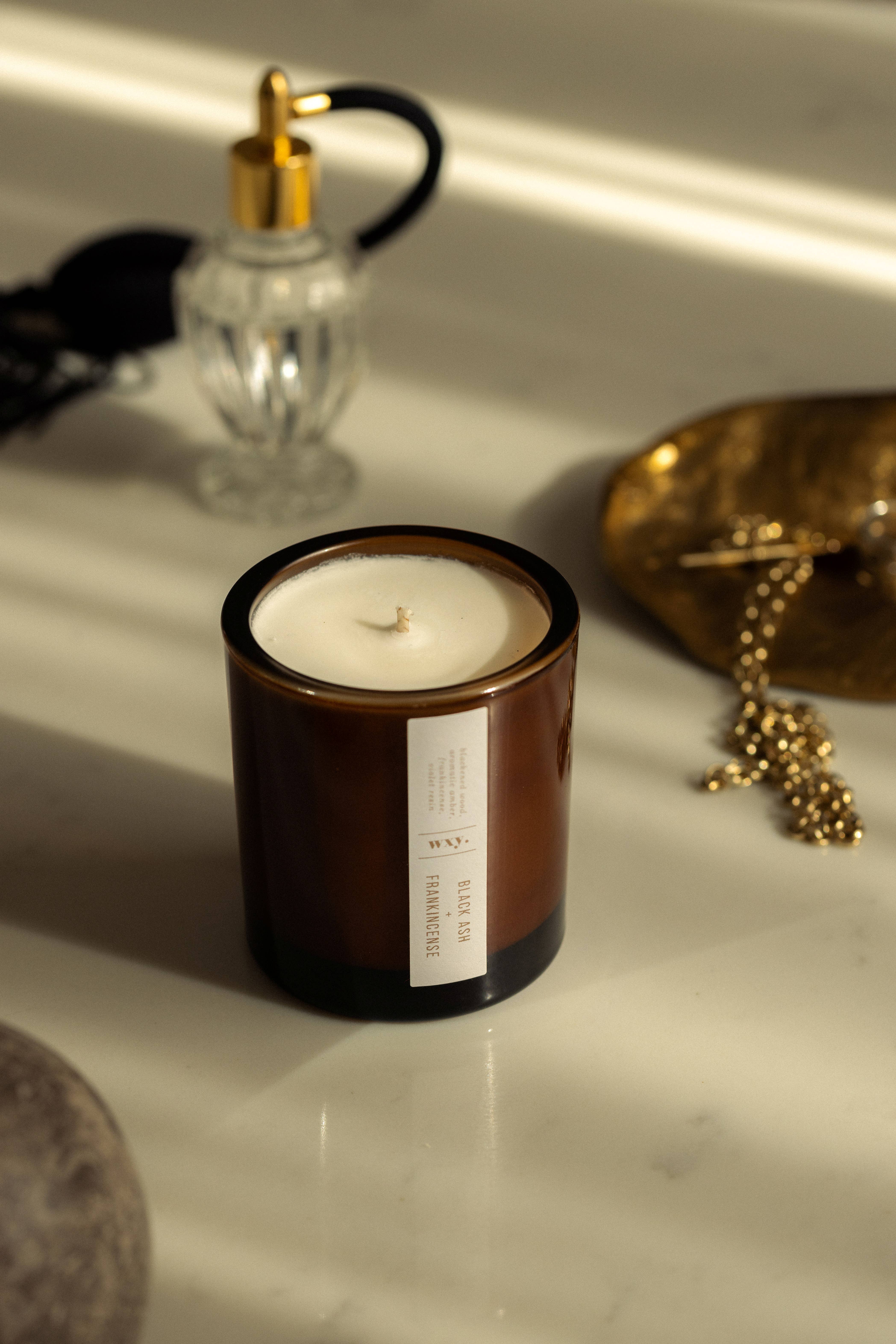 wxy. - Wholesale Jar/Filled Candle - Amber 5oz Candle - Black Ash & Frankincense3