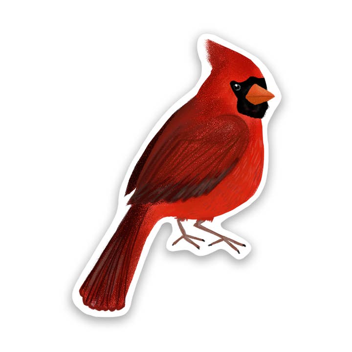 Cardinal Vinyl Bird Sticker - Water Resistant Decal for wholesale by Proper Wolf