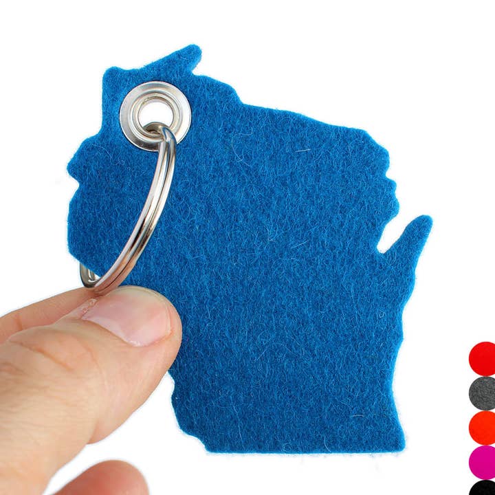Wisconsin Felt Key Fob - USA-made from 100% Merino Wool for wholesale by Feltiva