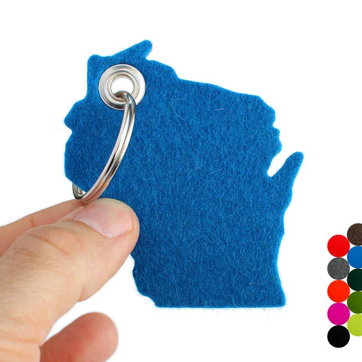 Wisconsin Felt Key Fob - USA-made from 100% Merino Wool for wholesale by Feltiva