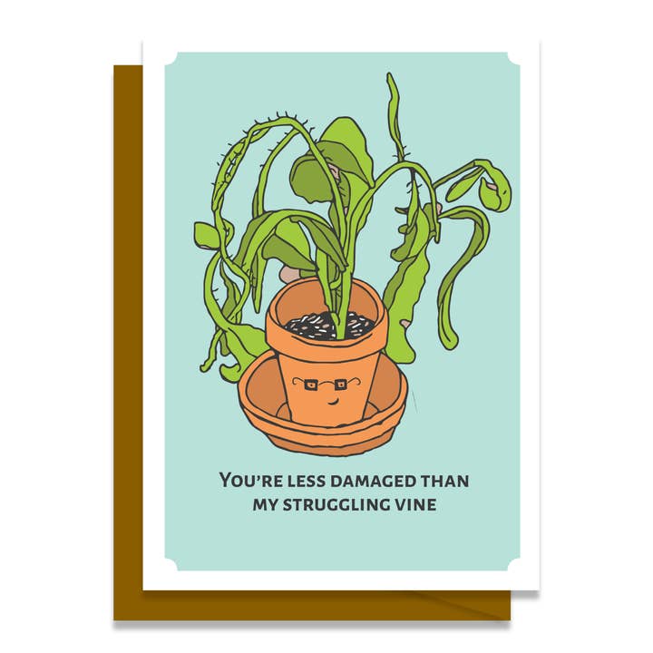 Original Illustration Blank Greeting Card - House Friends 05 for wholesale by Cherry Hill Studio