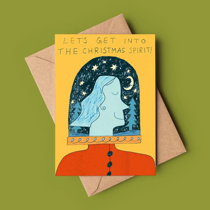 'Laten we in de kerstsfeer komen' kerstgroetkaart voor wholesale door bigfatbambini