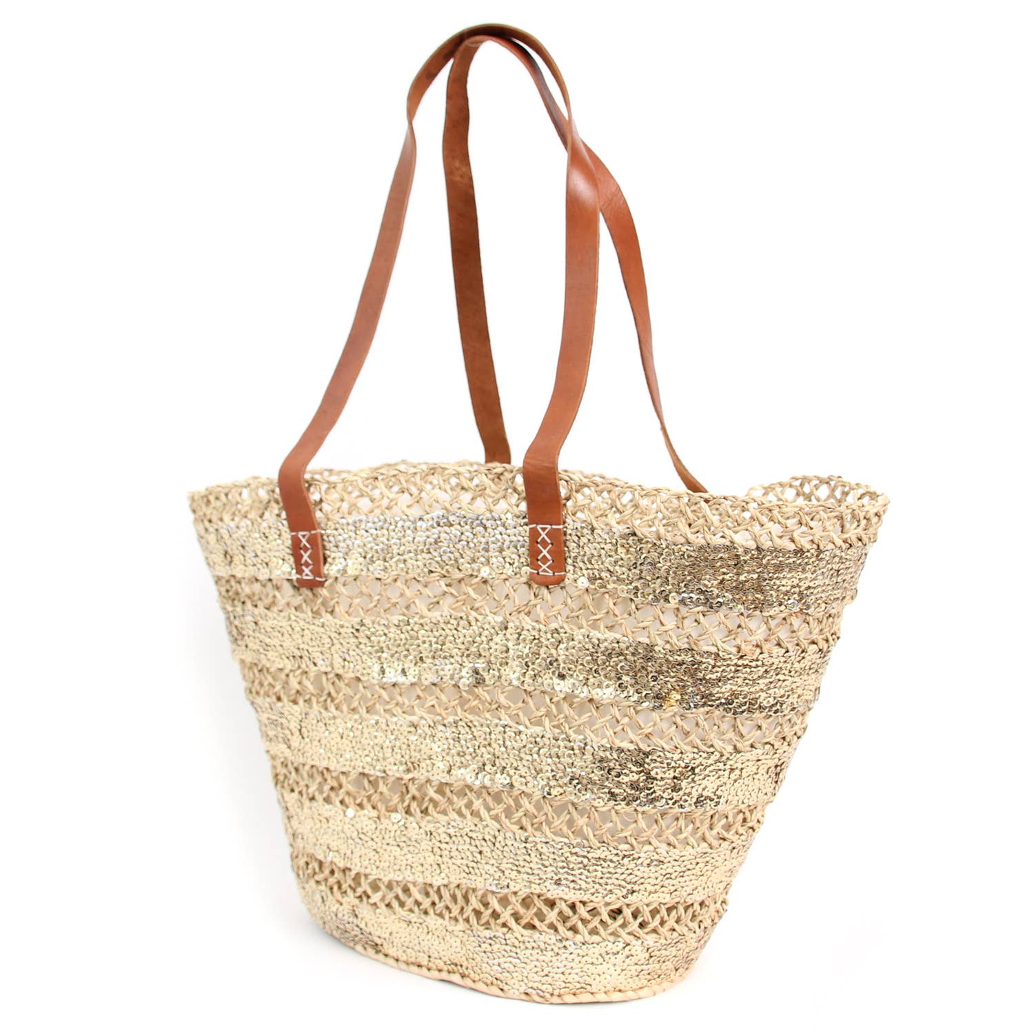 Logionline SLU - Wholesale Beach Bag - Carry Bag, Sequins, Leather Handles with Lining10