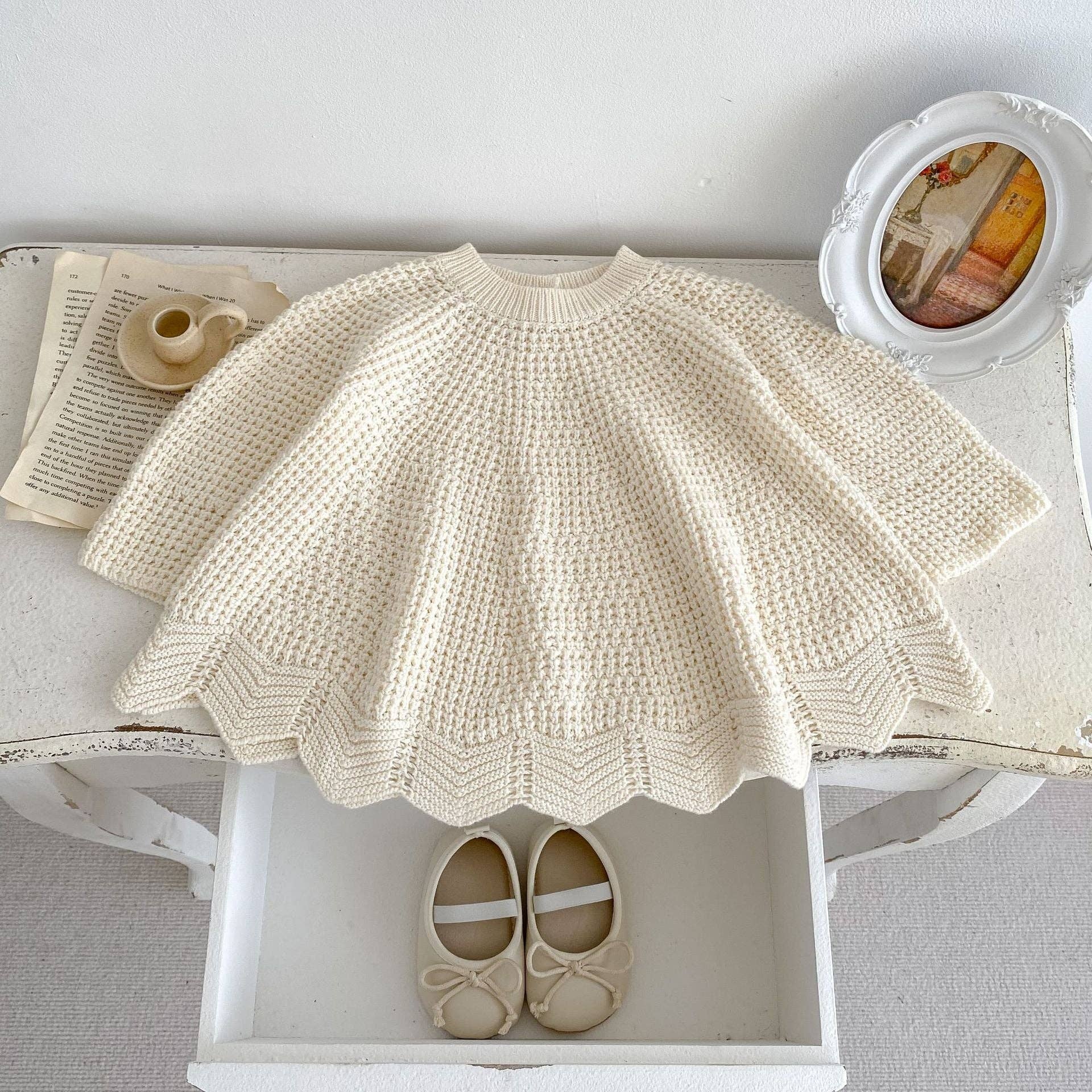 Apricot Baby Toddler Girls Handmade Knitting Solid Pullover for wholesale on Faire1