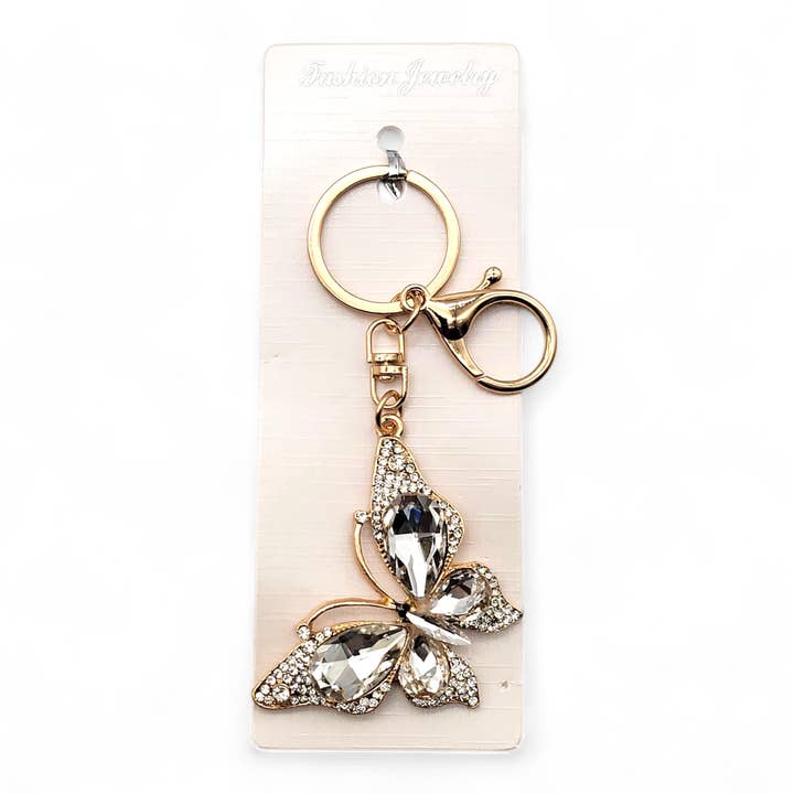 Crover - Wholesale Keychain - Women's - 2.25" Rhinestone Butterfly Keychain Set – 4 Assorted Colors2
