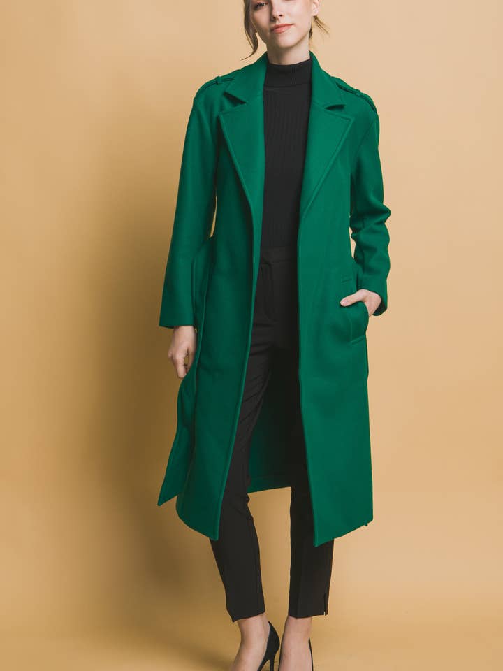 .SI-26944 Tie-Front Trench Coat for wholesale by 42POPS