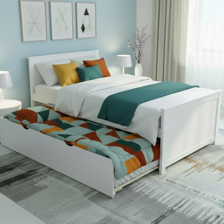 Lit blanc LYSA33" + lit gigogne pour la vente par Petit Lit Furniture