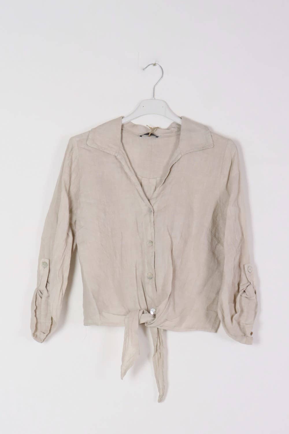 LÉA & LUC - Venta al por mayor Camisa con botones - Mujer - Camisas anudadas a la cintura en 100% lino REF. 220256