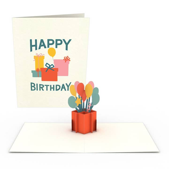 Whimsical Birthday Notecards (4-Pack) 3.75 x 5.125" for wholesale by Lovepop Cards