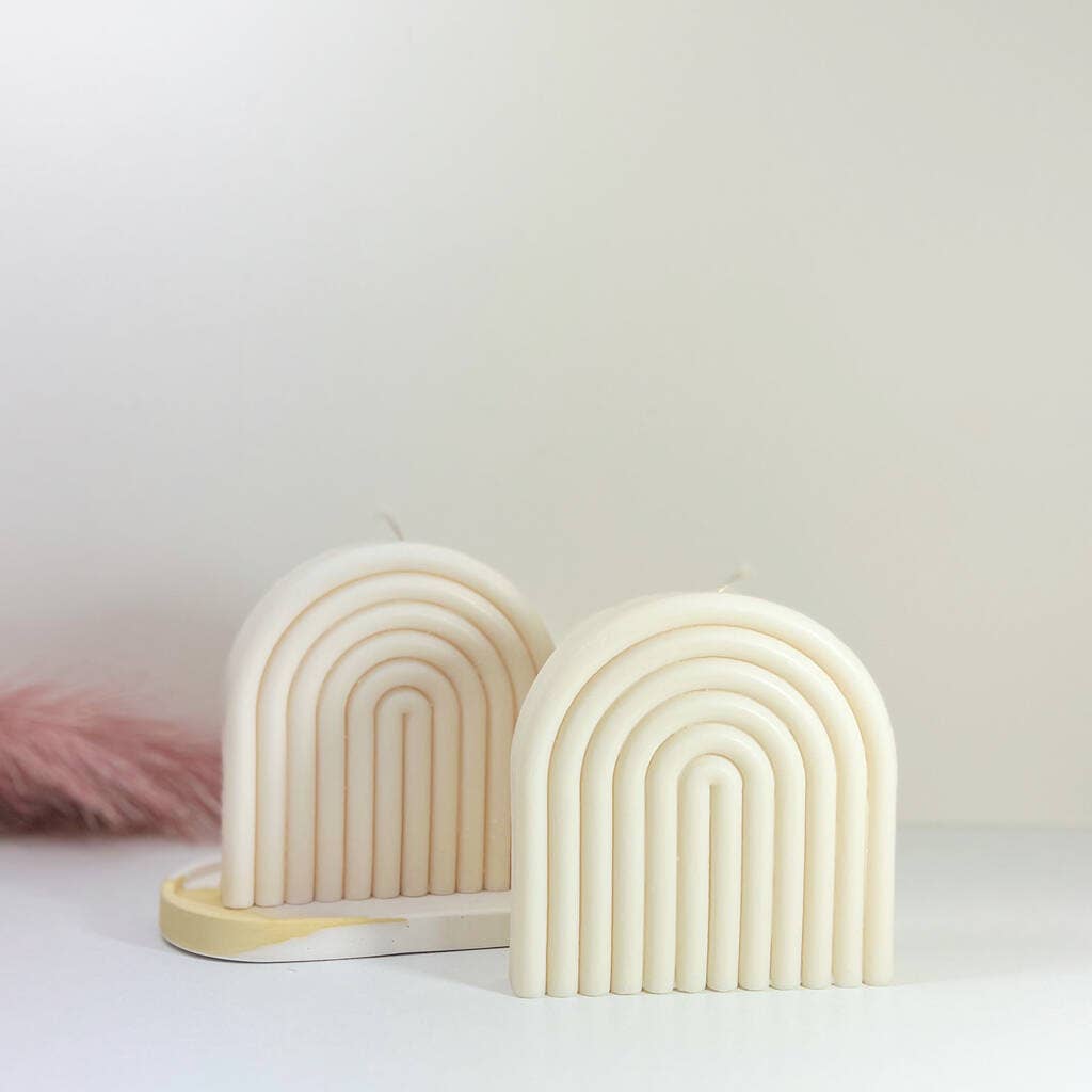 Eli and Things – wholesale Novelty candle – Geometric Rainbow Arch Candle - Minimalist Arch Soy Candle0