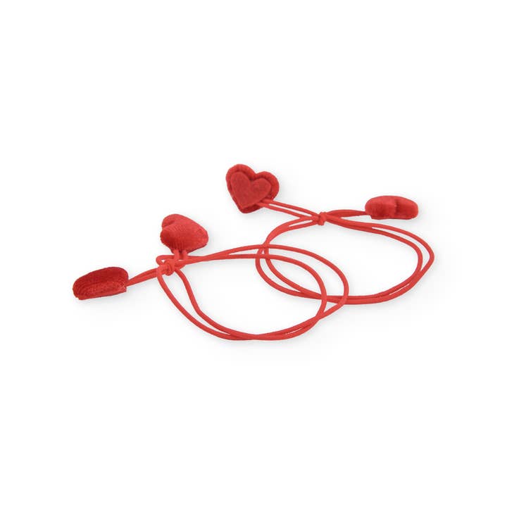 tuc tuc - Wholesale Hair Accessories Set - Kids - Red girl's hair tie with heart details2