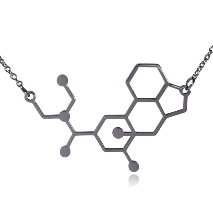 Clayton Jewelry Labs – wholesale Hänge-/berlockhalsband – LSD Lysergsyra Dietylamid Molekyl Rostfritt stål Halsband3