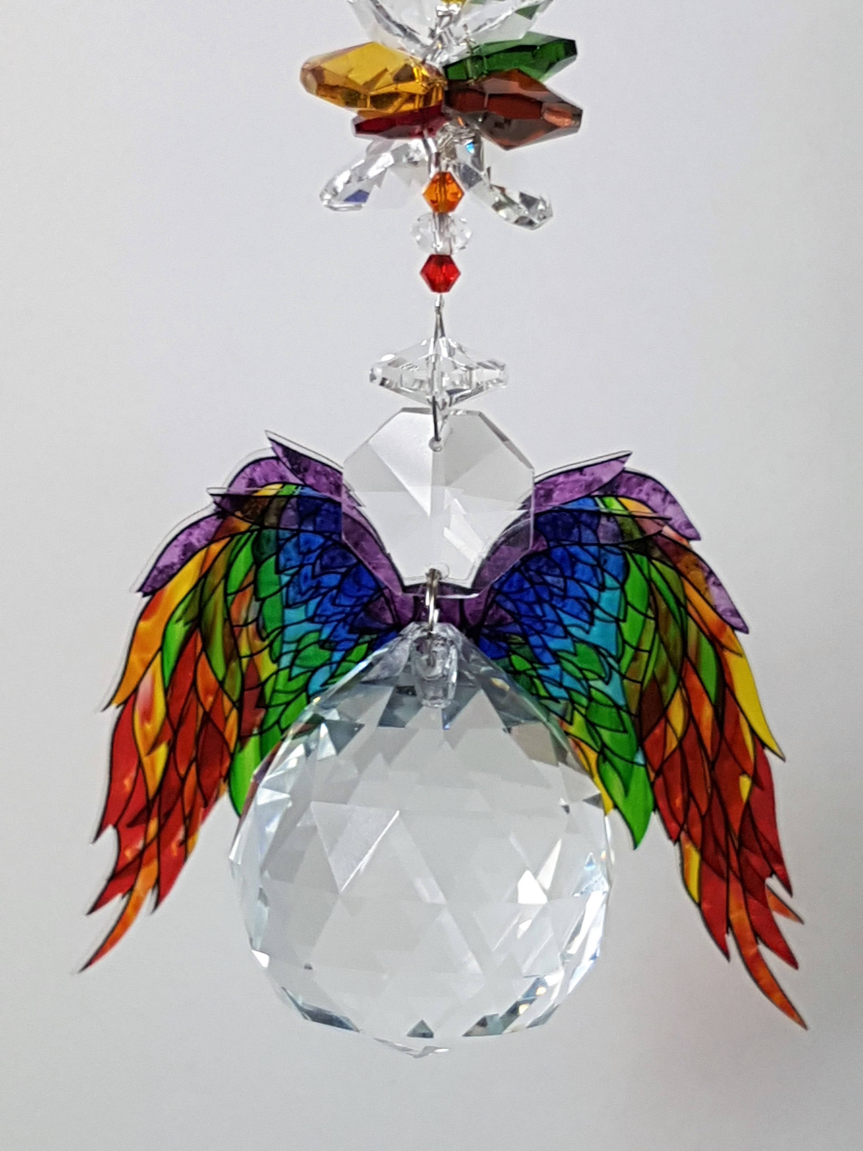 Gifts N Crystals - Wholesale Suncatcher - Angel Crystal Suncatcher gifts- chakra wings3