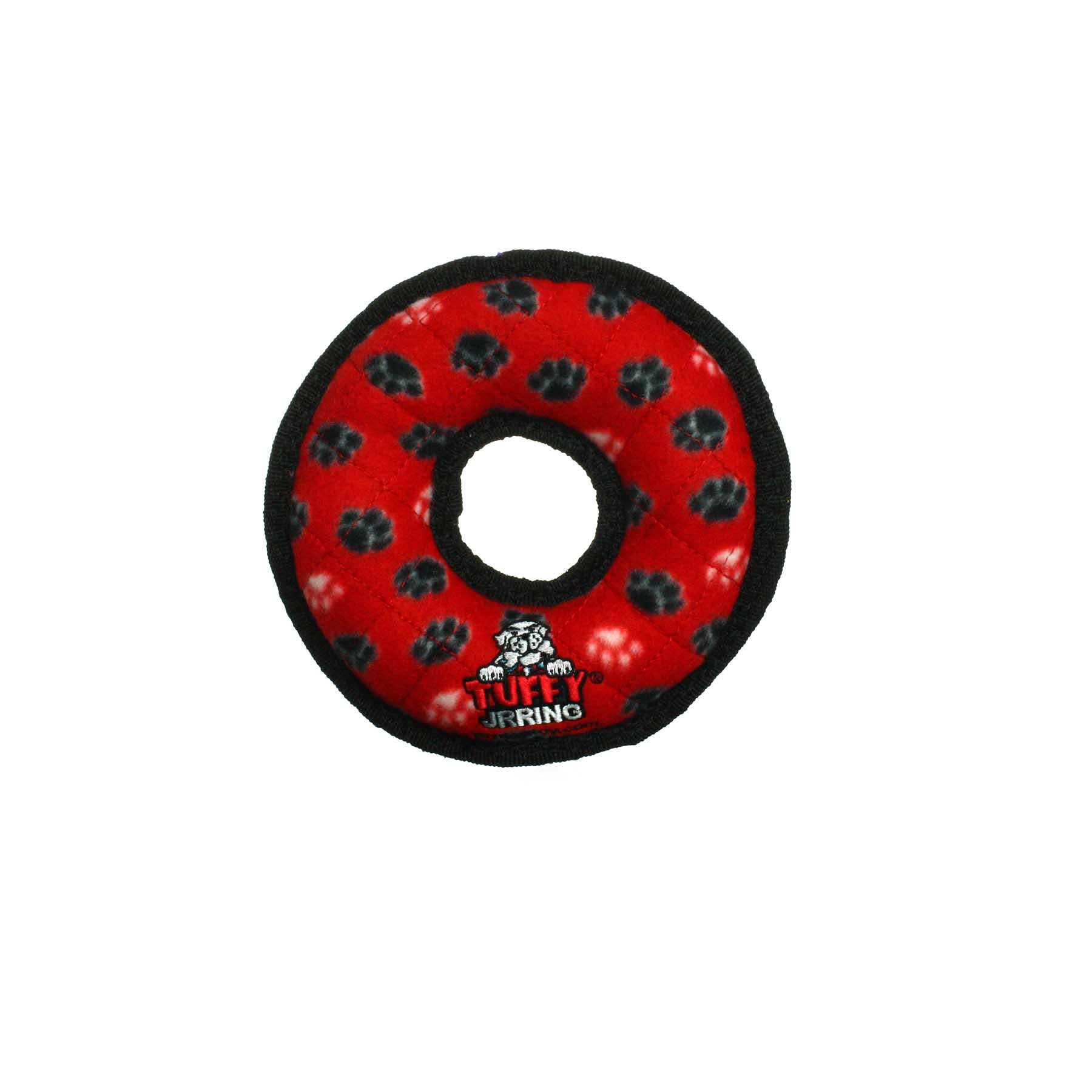 Tuffy Dog Toys - VIP Products - Wholesale Pet Squeaky Toy - Dog - Tuffy Jr Ring - Red Paw, Durable, Squeaky Dog Toy