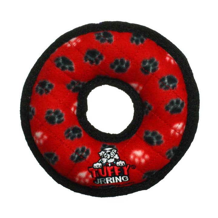 Tuffy Jr Ring - Red Paw, Durable, Squeaky Dog Toy for wholesale by Tuffy Dog Toys - VIP Products