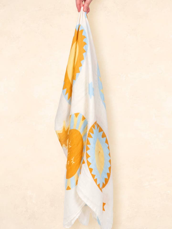 Organic Muslin Swaddle - Sunny Day (Limited Edition) for wholesale on Faire9