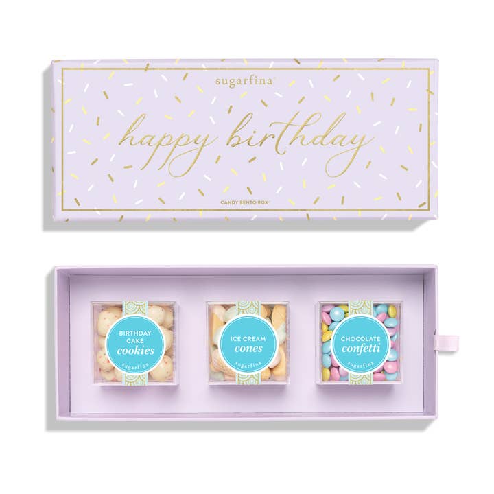 Joyeux anniversaire - 3 bonbons Bento Box® (prédéfinis) pour la vente par Sugarfina