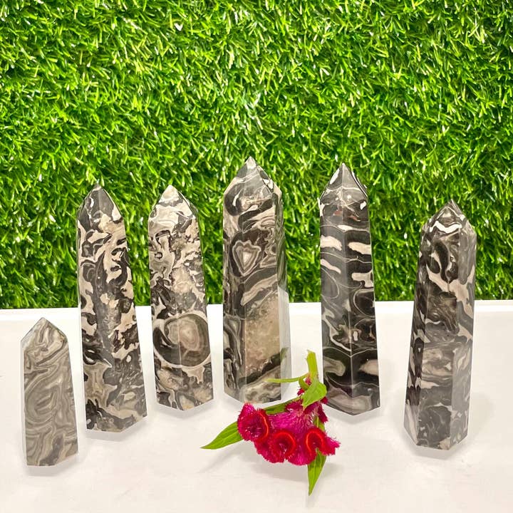 KayleeNYC - Vente Pierre et cristal de spiritualité - Vente en gros Lot 1 lb Naturel Picasso Jasper Tower Obélisque Baguette Cristal Energy Healing2