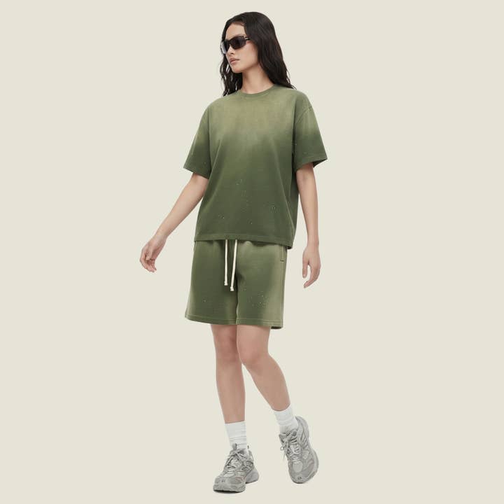 Camiseta tie-dye salpicada unissexo - Conjunto streetwear vintage lavado por atacado de Sodalemon