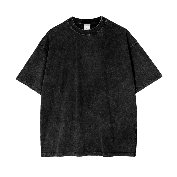 Sort Acid Wash oversize T-shirt - 250 GSM for engroshandel på Faire0