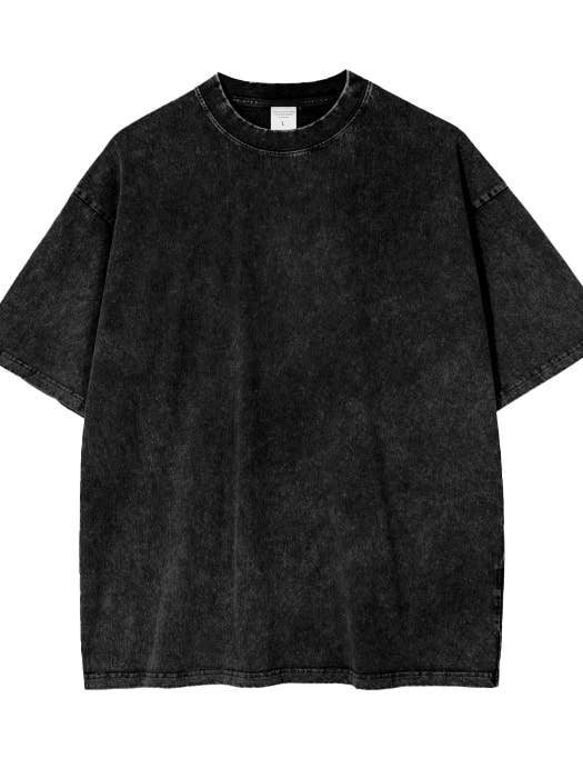Black Acid Wash Oversize T-Shirt - 250 GSM for wholesale on Faire0