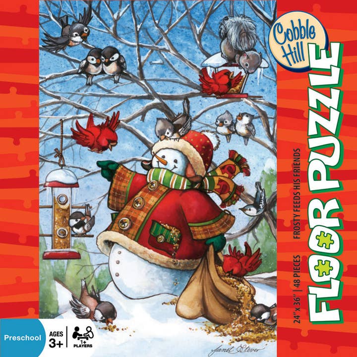 Outset Games and Cobble Hill Puzzles - Wholesale Puzzle - Kids - Frosty Feeds His Friends 48pc floor puzzle2