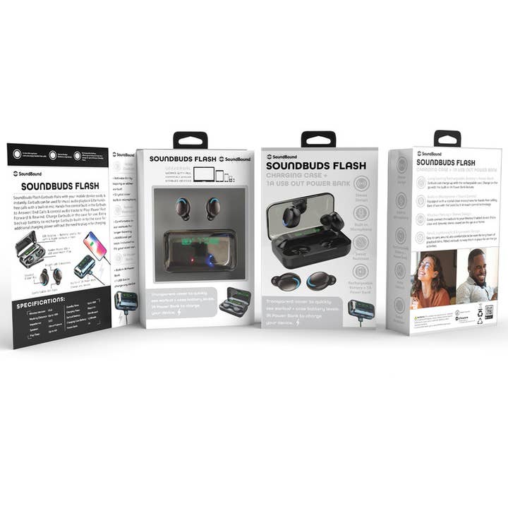 SoundBound TWS øretelefoner med LED Batteriindikator - Sort for engroshandel hos Lifeware Group LLC