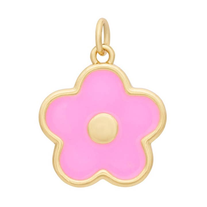 Breloque en forme de fleur en émail doré pour la vente par The Ends