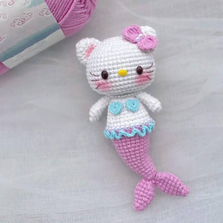 TOMOPOD LLC - Wholesale Christmas Decoration - Cute Mermaid Kitty Crochet, Handmade Funny Cat Decor, Gift0