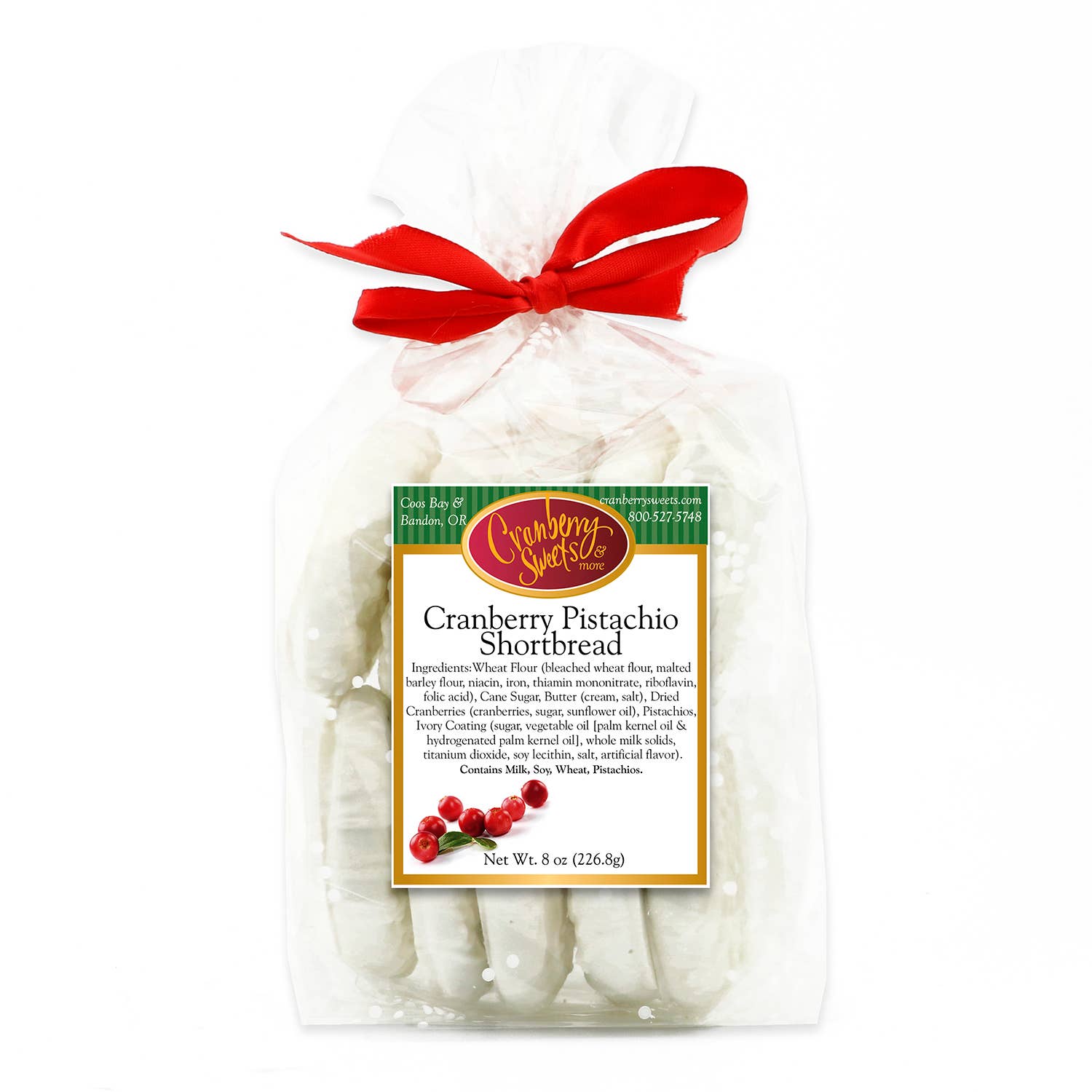 Cranberry Sweets & More - Wholesale Cookie - Cranberry Pistachio Shortbread in Ivory1