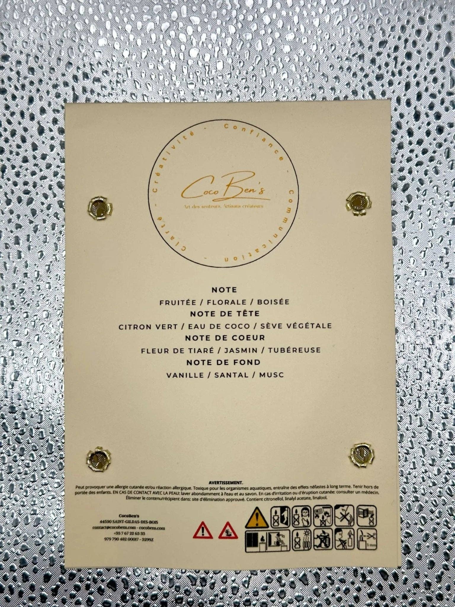 CocoBen's - Wholesale Wax Melt - Lithotherapy Fondant - Topaz - 40 G1