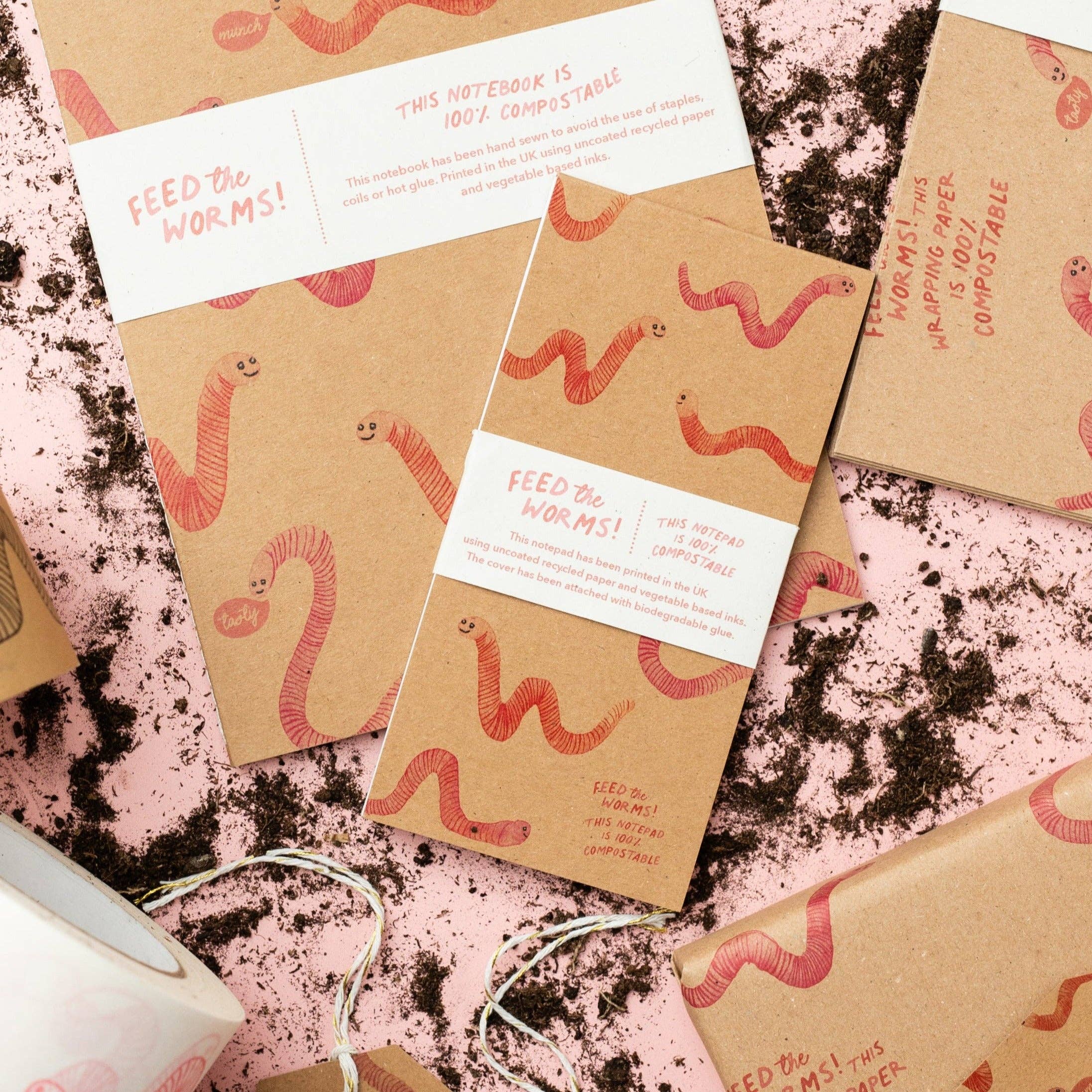 Ruby & Bo – wholesale Notepad – Feed The Worms 100% Compostable Notepad5