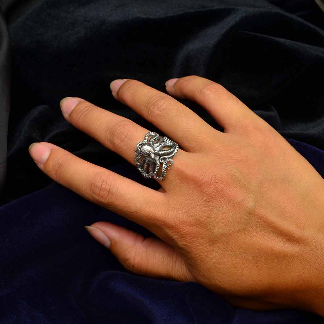 Nina Designs - Wholesale Cocktail/Statement Ring - Sterling Silver Octopus Ring1