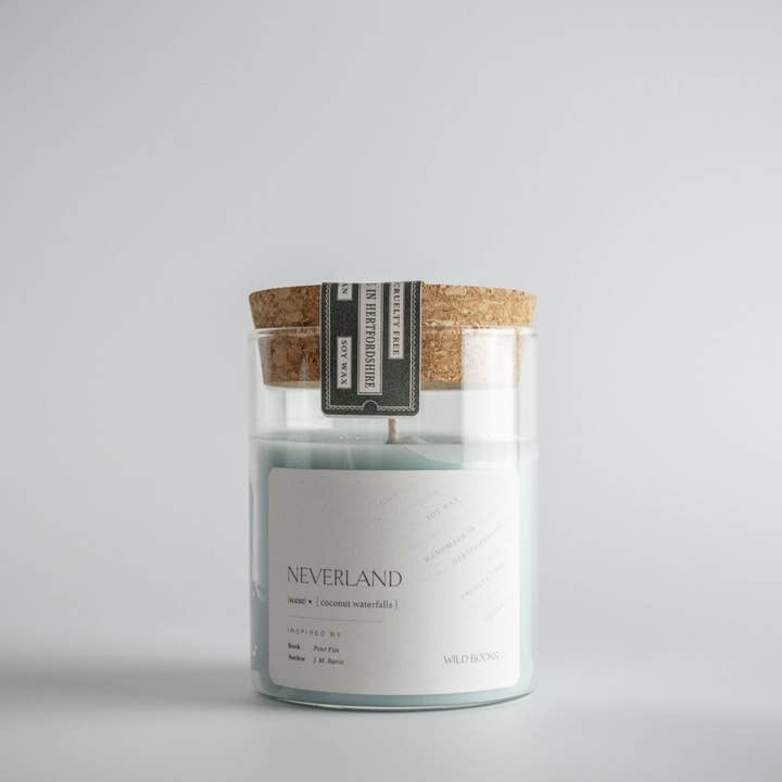 Neverland 'Peter Pan' Book Candle for wholesale by Wild Books