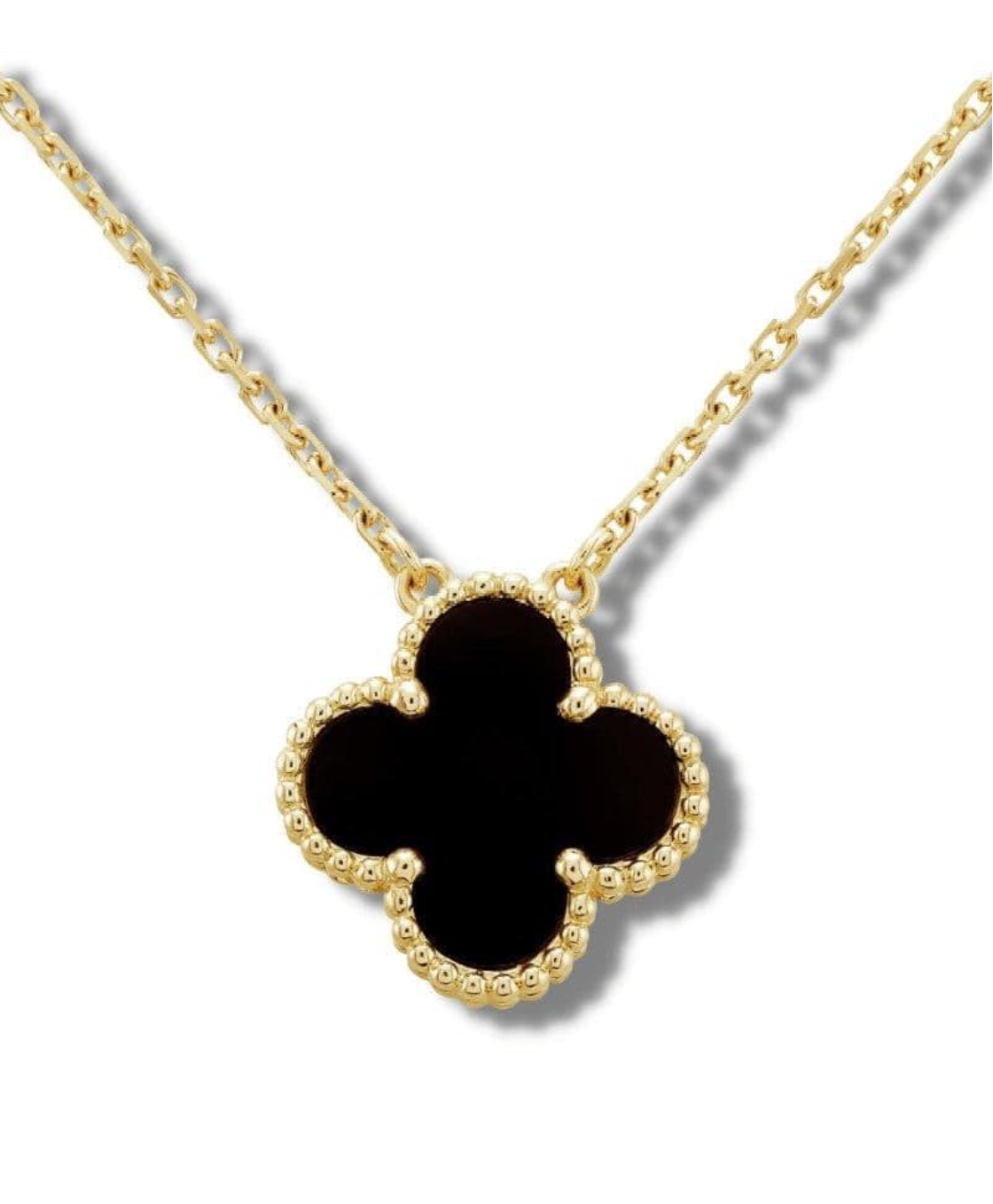 MABEL LOVE CO - Wholesale Pendant/Charm Necklace - Black Dainty Clover necklace1