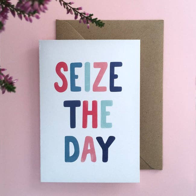 Seize The Day Eco-Friendly Greeting Card - Single for wholesale by The Creative Ox