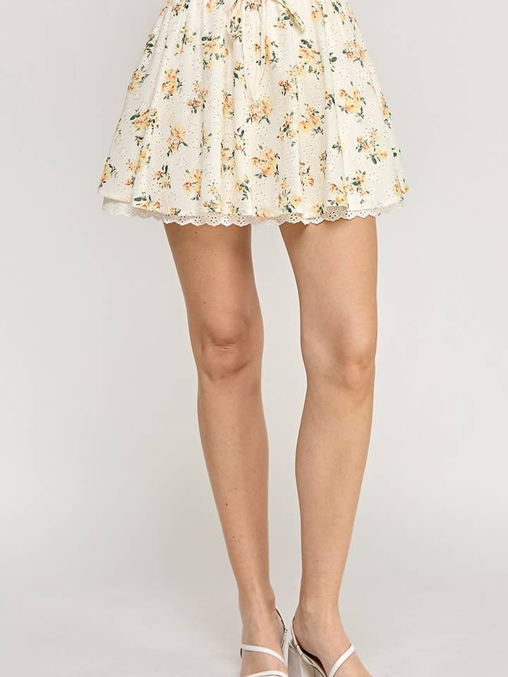 Gonna Mini a Fiori Stampati per la vendita all'ingrosso da parte di Genzy Clothing