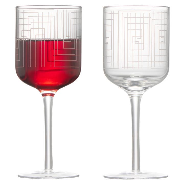 Set of 2 Maze Wine Glasses for wholesale by The DRH Collection Ltd